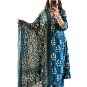 Bloom Boldly ? XXL Cotton Dress with Beautiful Embroidery & Print(M)