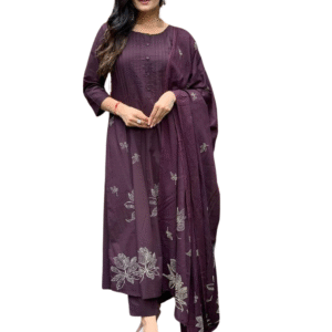 Elegant Everyday Wear ? XXL Embroidered Cotton Floral Dress(XXL)