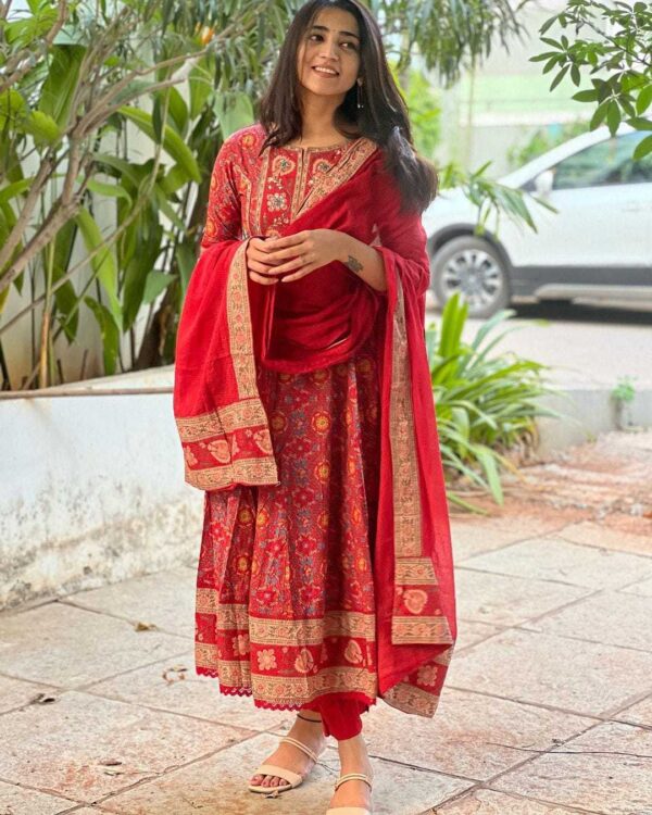 Charming in Cotton ? Embroidered Floral Printex Dress for Women (M) - Image 2